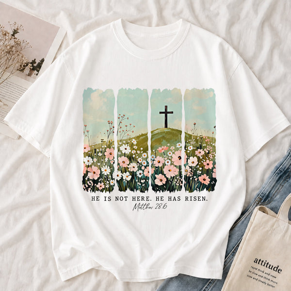 Floral Cross Christian Tee