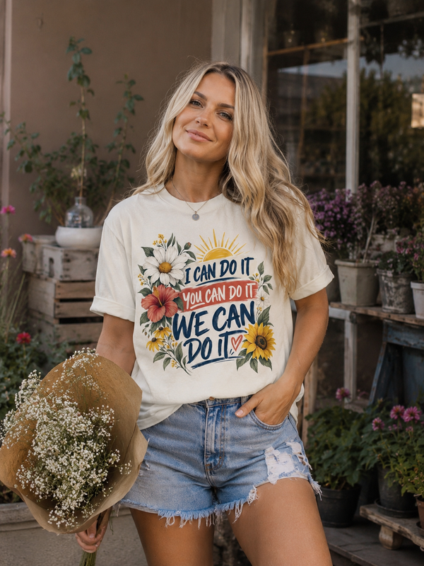 The Wildflower Spirit Tee shown on a model