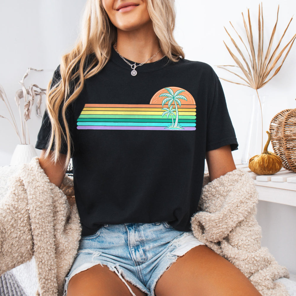 Retro Sunset Palm T-Shirt