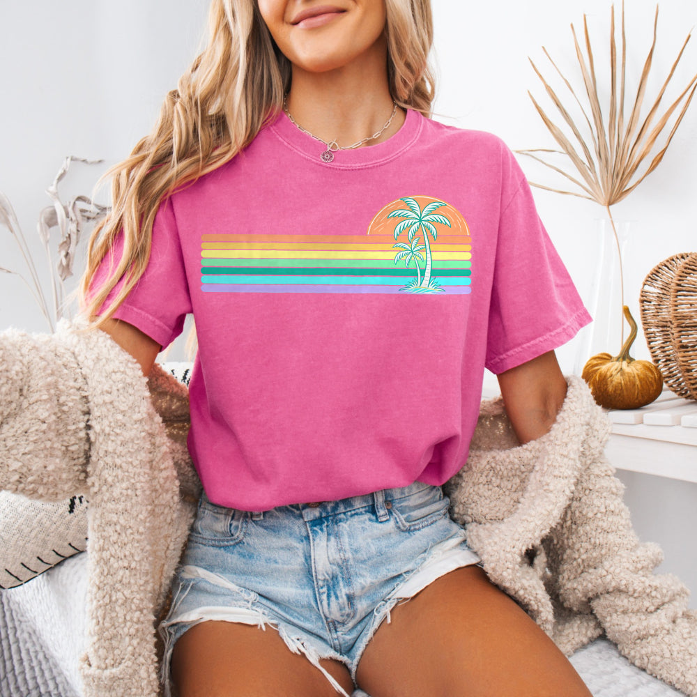 Retro Sunset Palm T-Shirt