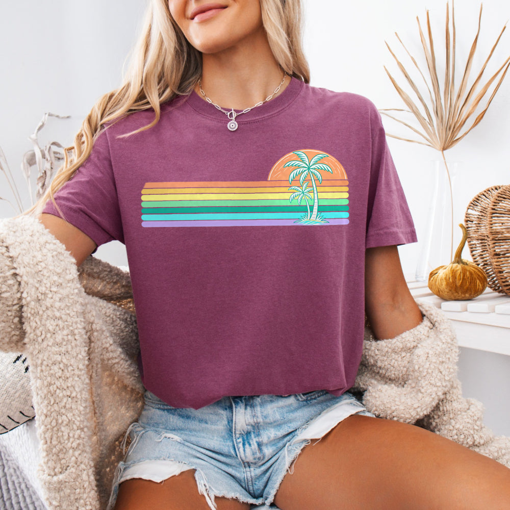 Retro Sunset Palm T-Shirt