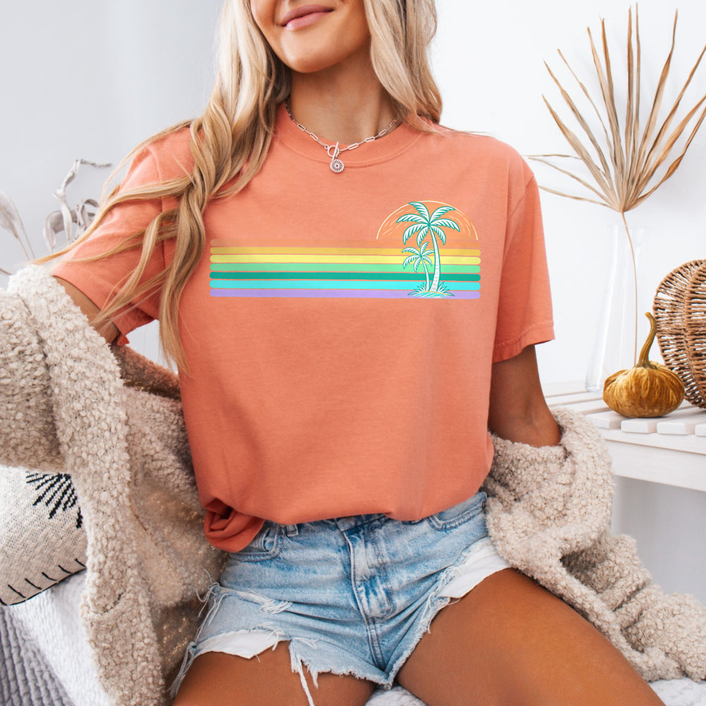 Retro Sunset Palm T-Shirt