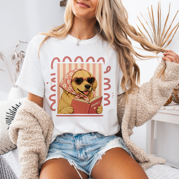 Cute Dog Booklover Tee