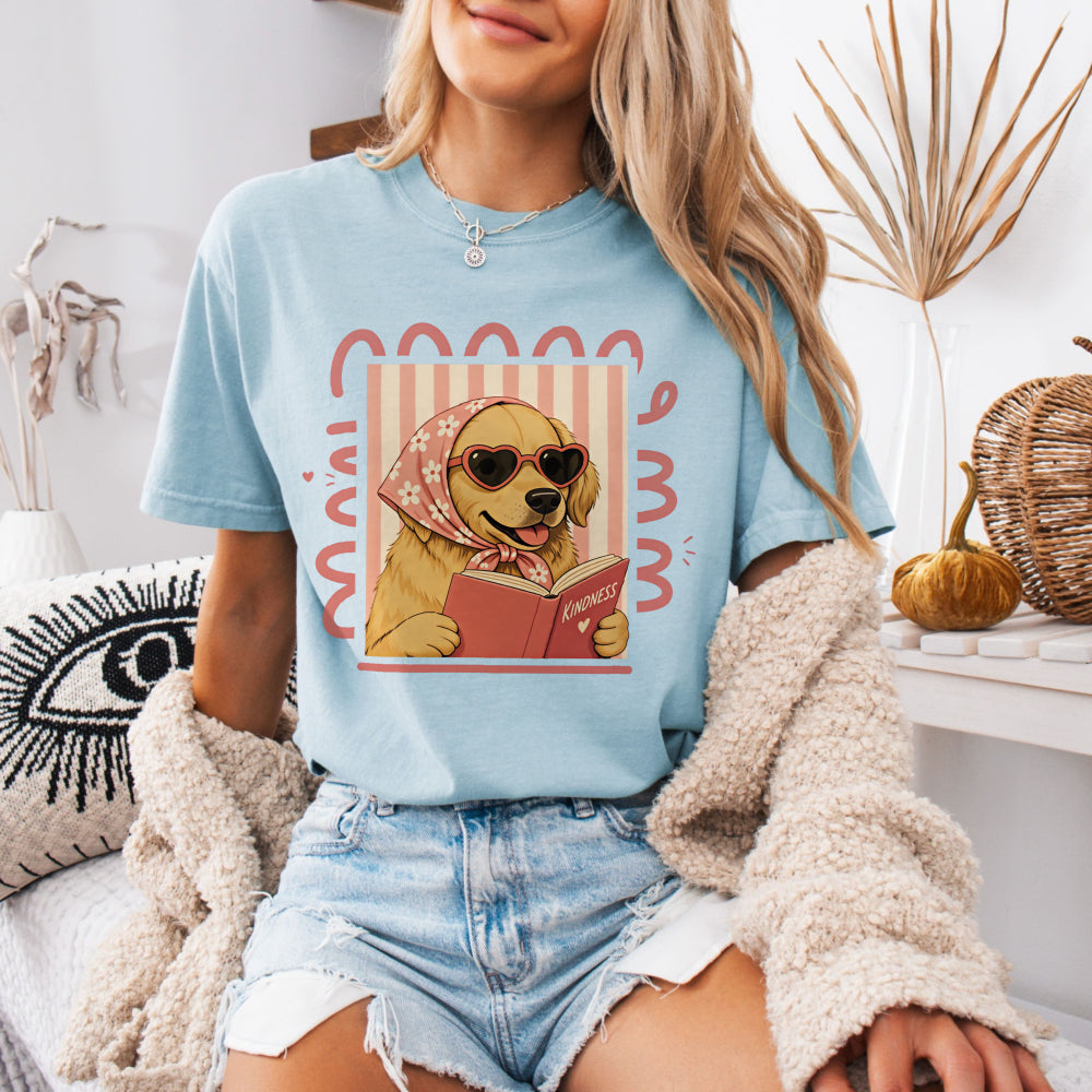 Cute Dog Booklover Tee