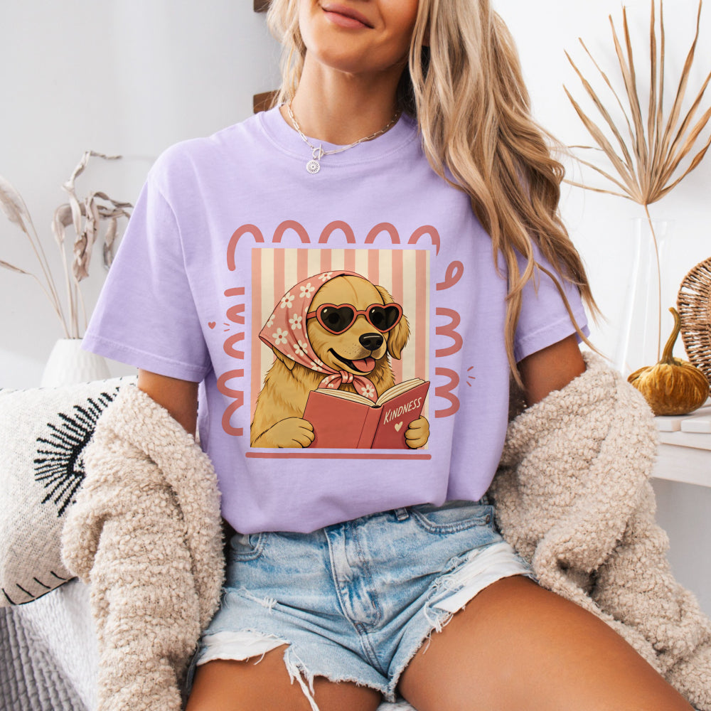 Cute Dog Booklover Tee