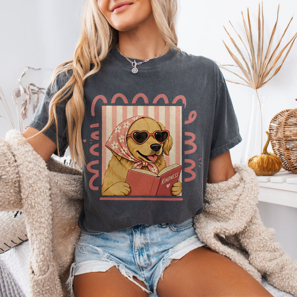 Cute Dog Booklover Tee