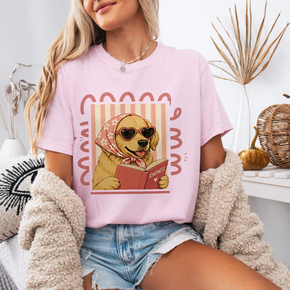 Cute Dog Booklover Tee