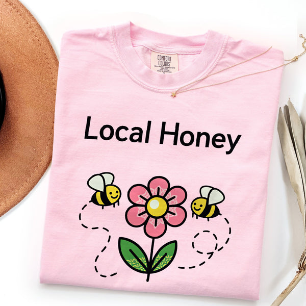 Local Honey Tee shown on a model