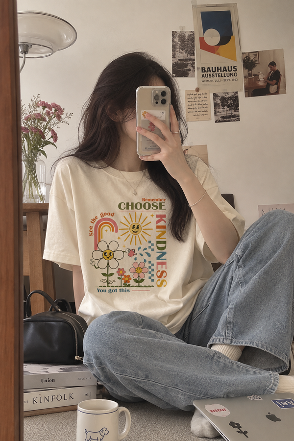 Choose Kindness Graphic Tee shown on a model