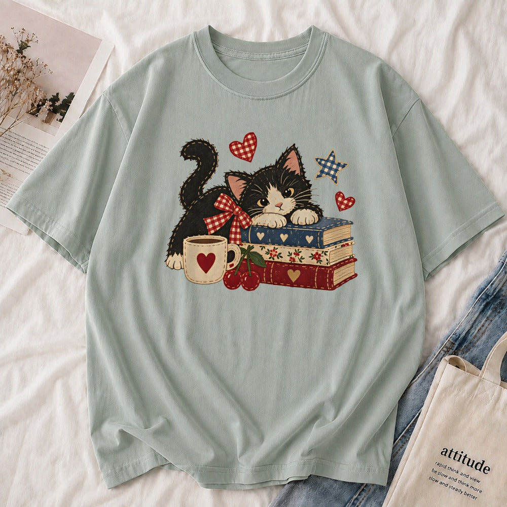 Retro Cat Books Tee