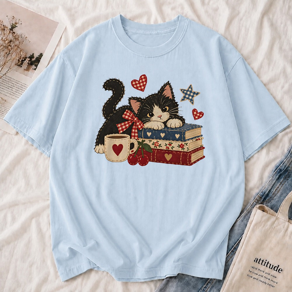 Retro Cat Books Tee