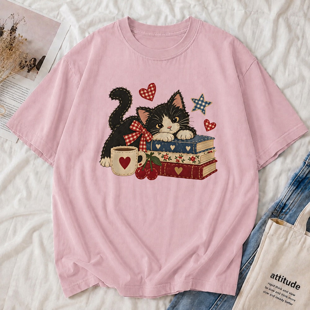 Retro Cat Books Tee