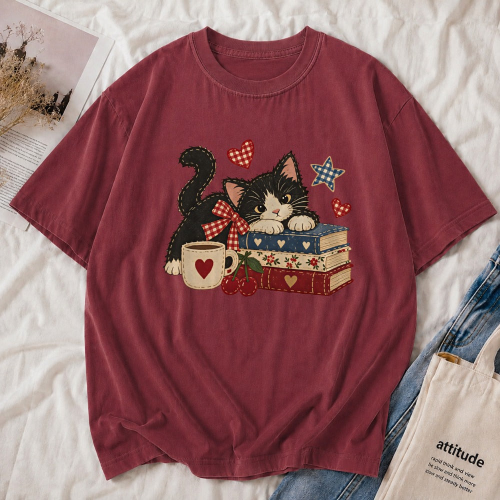 Retro Cat Books Tee