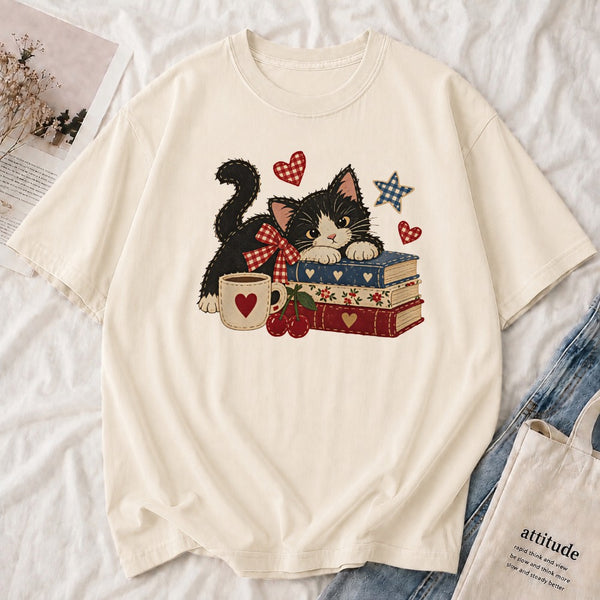 Retro Cat Books Tee