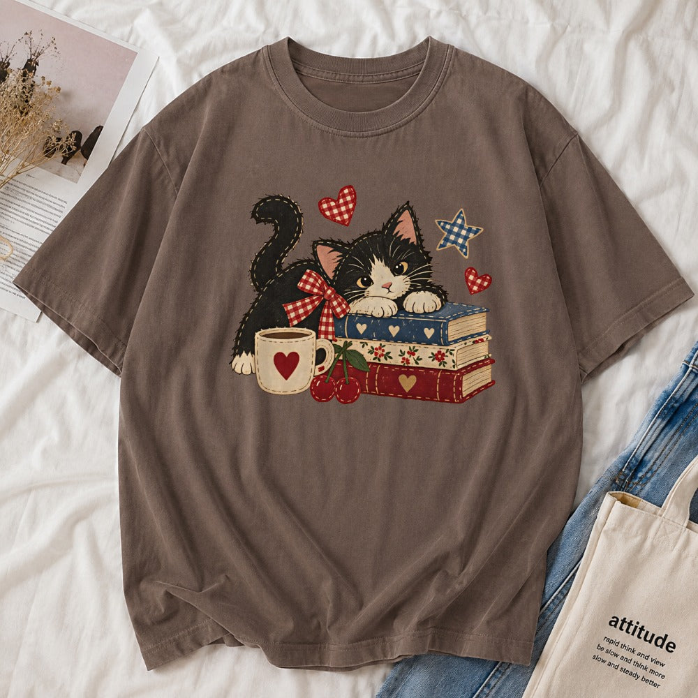 Retro Cat Books Tee