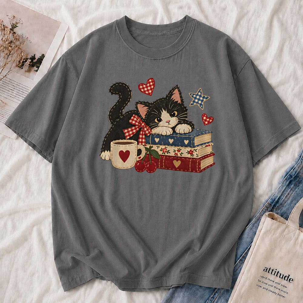 Retro Cat Books Tee