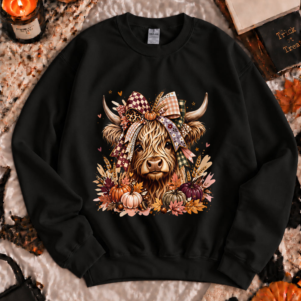 Fall Pumpkin Floral Animal Sweatshirt