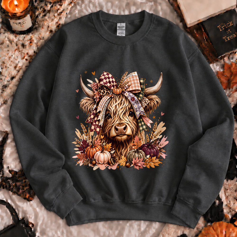 Fall Pumpkin Floral Animal Sweatshirt