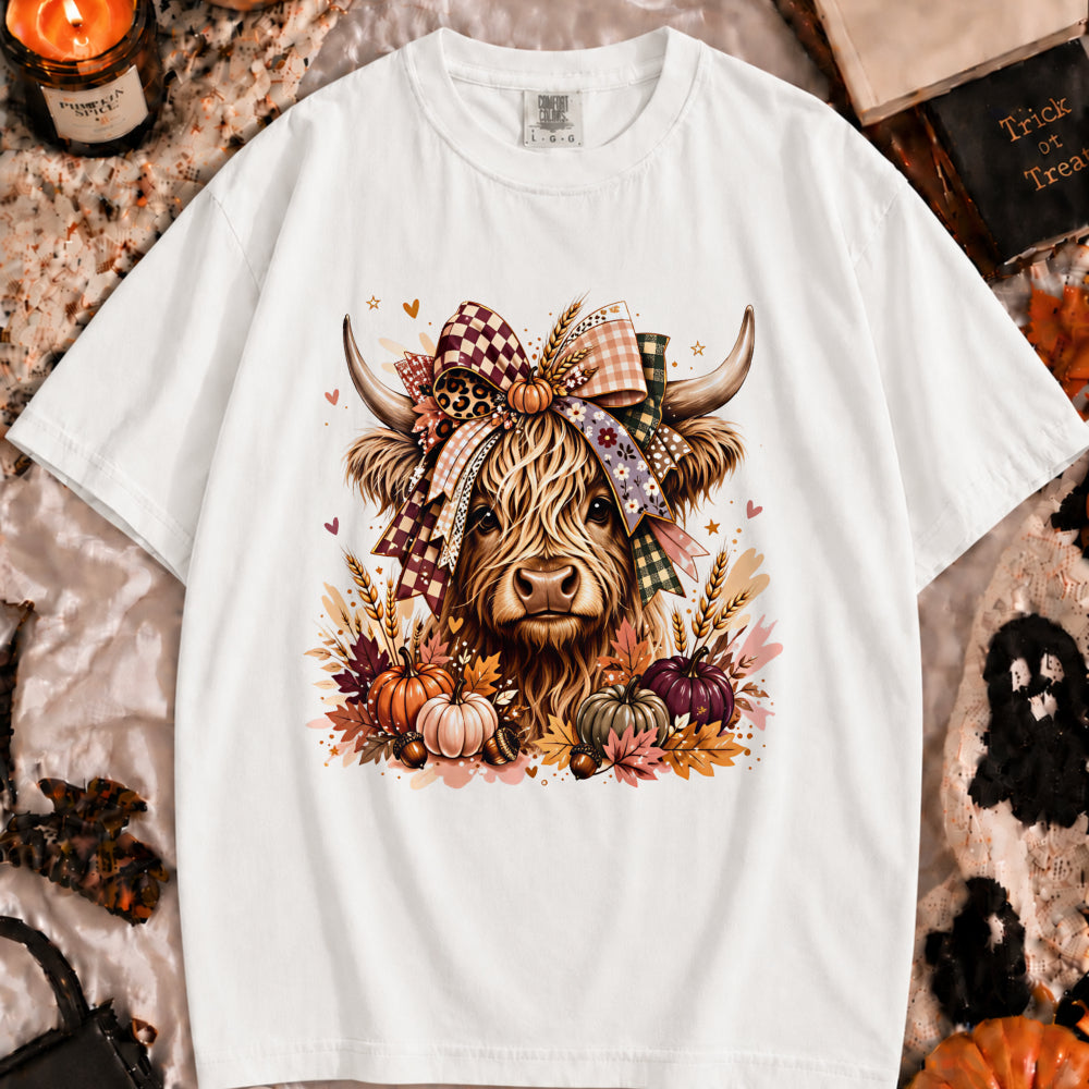 Fall Pumpkin Floral Animal Tee