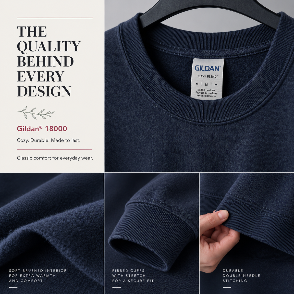 Comfort Colors 1717 fabric, collar, and garment details