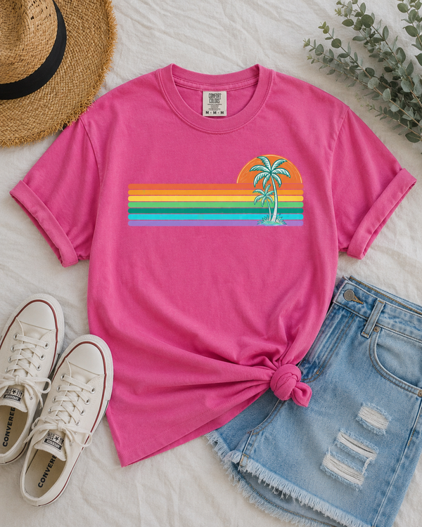 Retro Sunset Palm T-Shirt